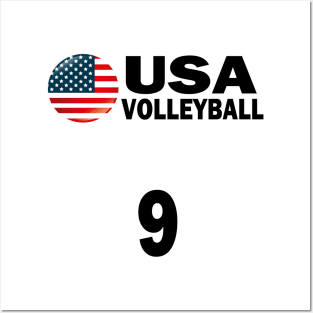 USA Volleyball #9 T-shirt Design Posters and Art